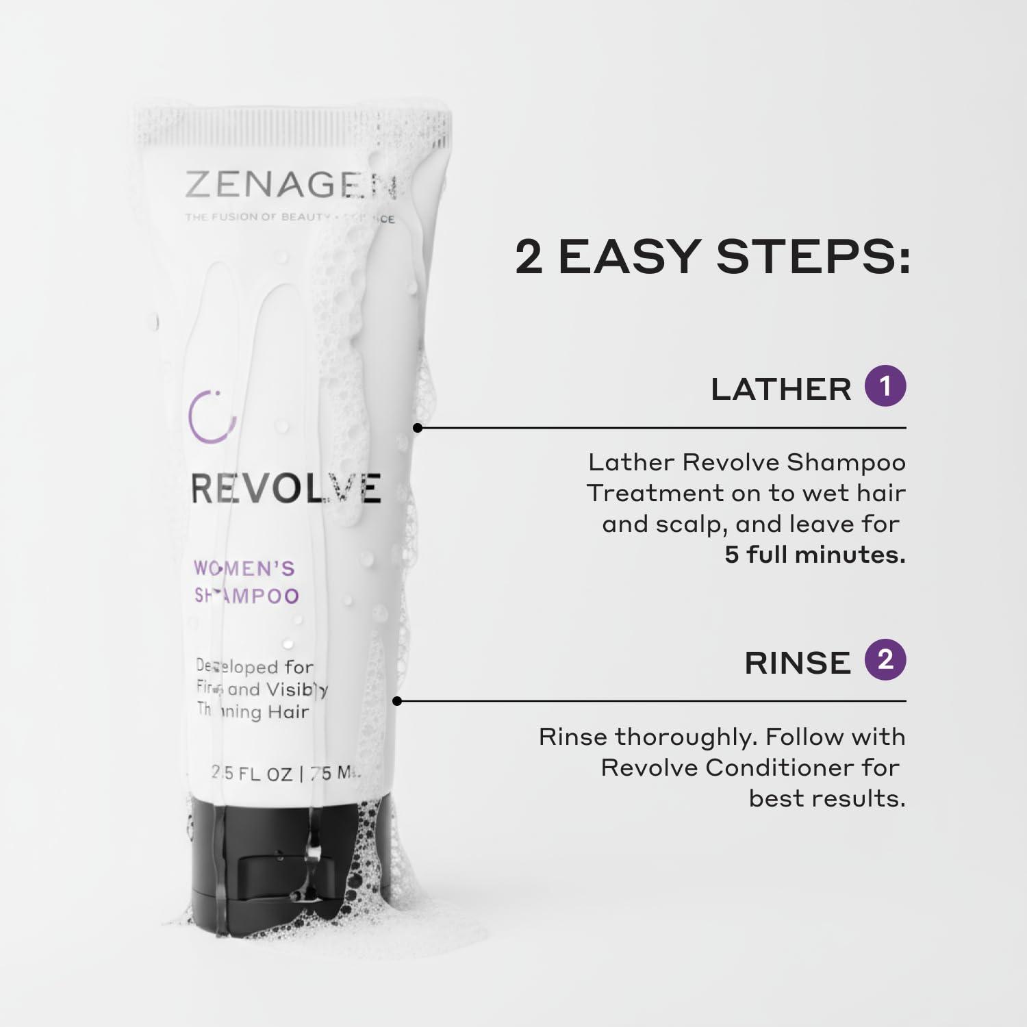 imageZENAGEN Revolve Womens Travel Kit Shampoo Conditioner for Fine amp Visibly Thin Hair Promotes Thicker Fuller Hair PlantBased Formula ColorSafe Vegan