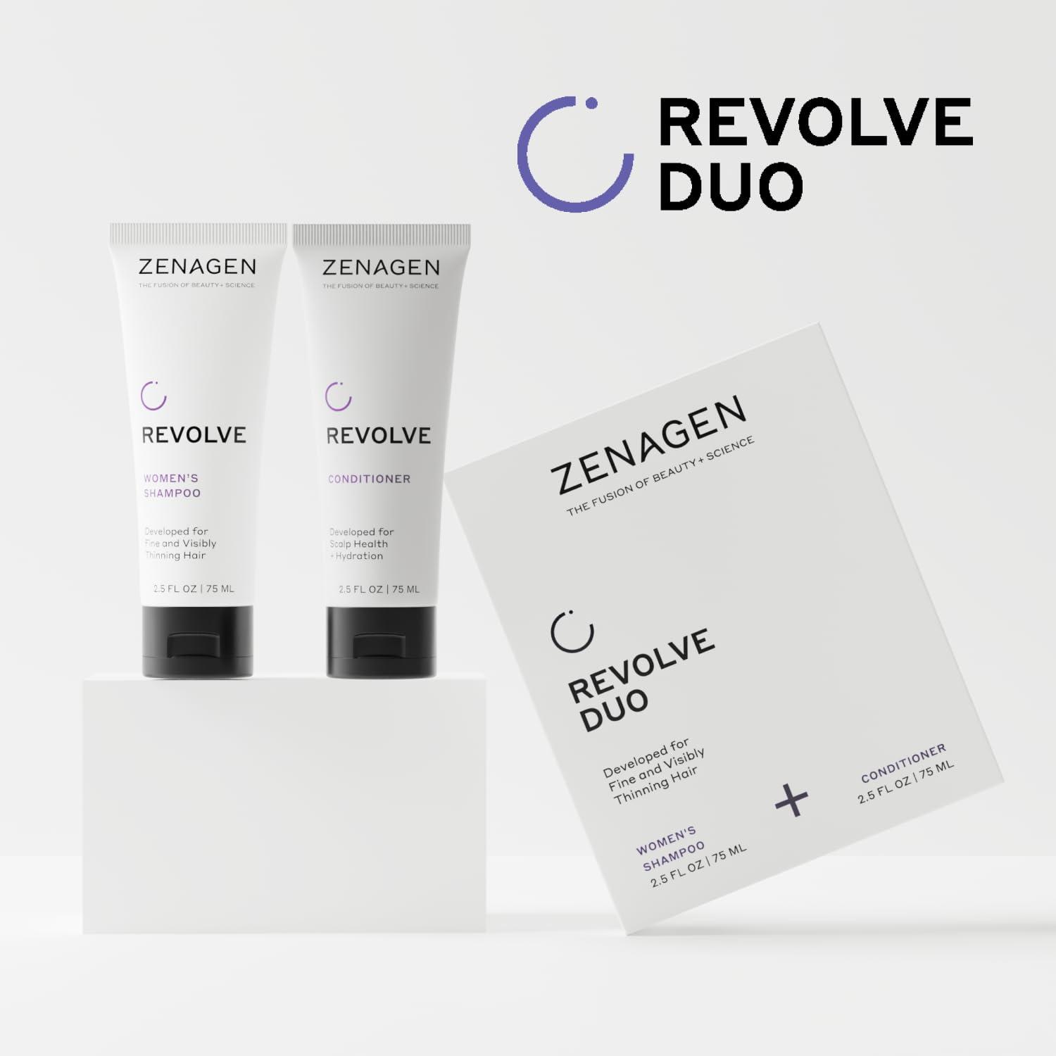 imageZENAGEN Revolve Womens Travel Kit Shampoo Conditioner for Fine amp Visibly Thin Hair Promotes Thicker Fuller Hair PlantBased Formula ColorSafe Vegan