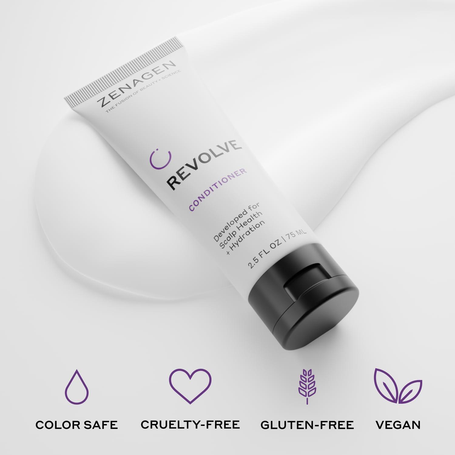 imageZENAGEN Revolve Womens Travel Kit Shampoo Conditioner for Fine amp Visibly Thin Hair Promotes Thicker Fuller Hair PlantBased Formula ColorSafe Vegan