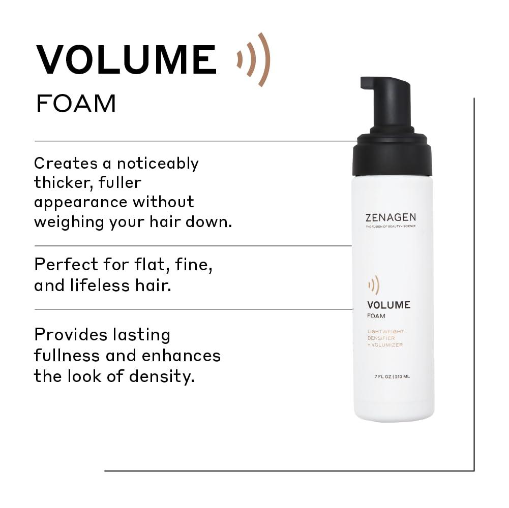 imageZENAGEN Volume Foam Lightweight Densifier Volumizer Boosts Hair Volume amp Thickness Provides Lightweight Hold Nourishes amp Strengthens Hair NonGreasy PlantBased Vegan All Hair Types7 Fl Oz