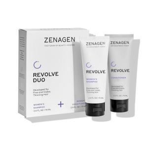 ZENAGEN Revolve Women’s Travel Kit | Shampoo + Conditioner for Fine & Visibly Thin Hair, Promotes Thicker Fuller Hair, Plant-Based Formula, Color-Safe, Vegan