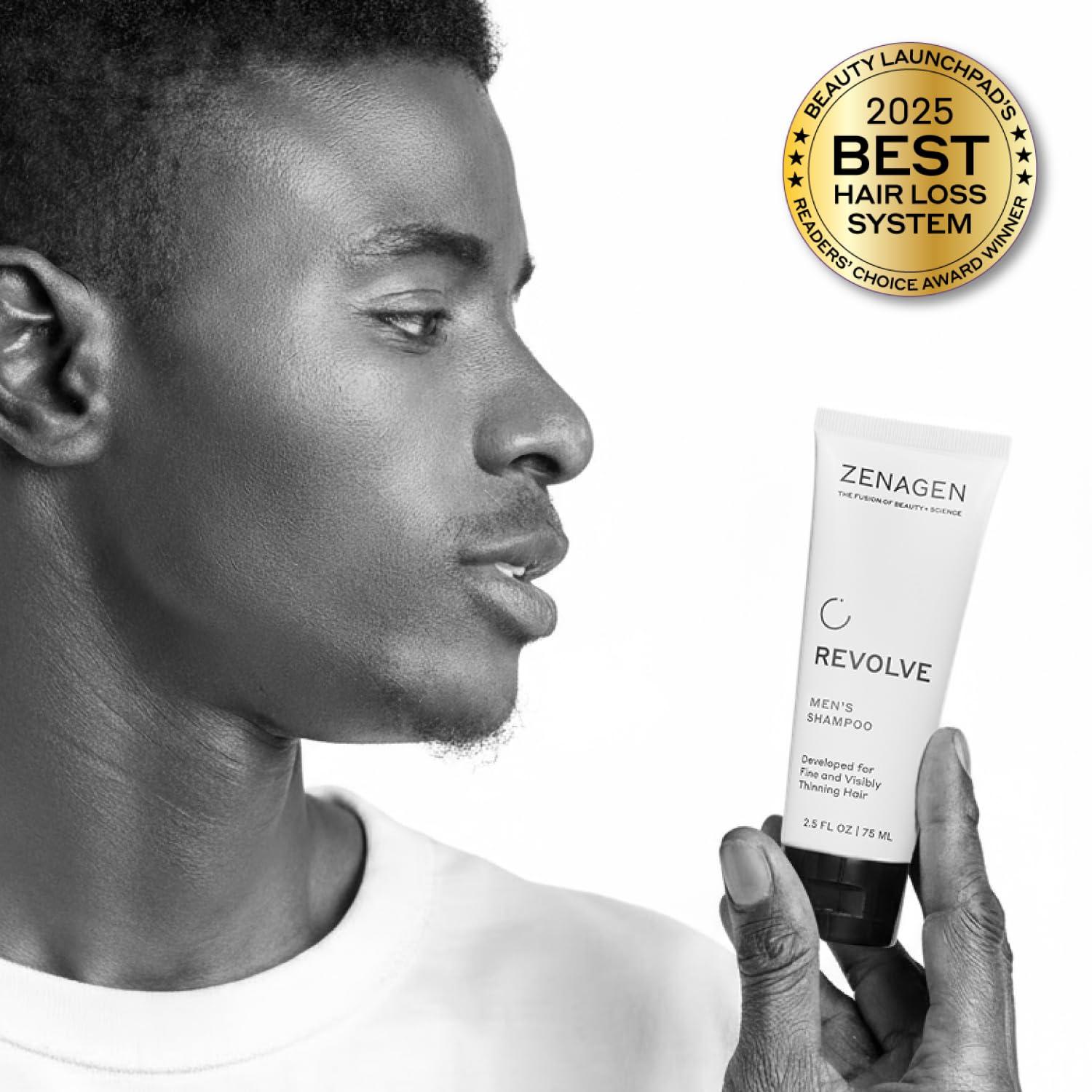 imageZENAGEN Revolve Mens Travel Kit Shampoo Conditioner for Fine amp Visibly Thin Hair Promotes Thicker Fuller Hair PlantBased Formula ColorSafe Vegan