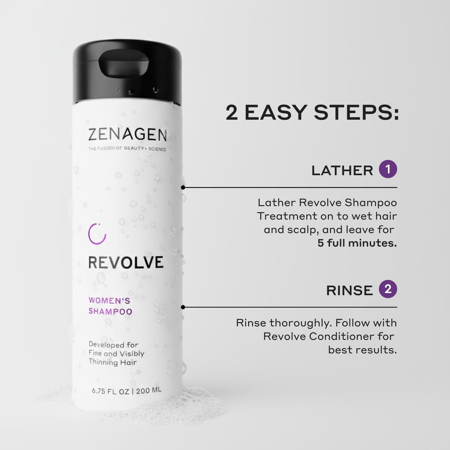 imageZENAGEN Revolve Womens Trio Kit Shampoo Conditioner Densifying for Fine amp Visibly Thinning Hair Supports Hair Strength amp Growth 1 ea