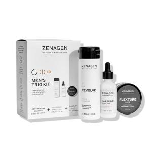 ZENAGEN Revolve Men’s Trio Kit for Fine & Visibly Thinning Hair | Shampoo + Densifying Serum + Flexture Paste, Plant-Based 1 ea