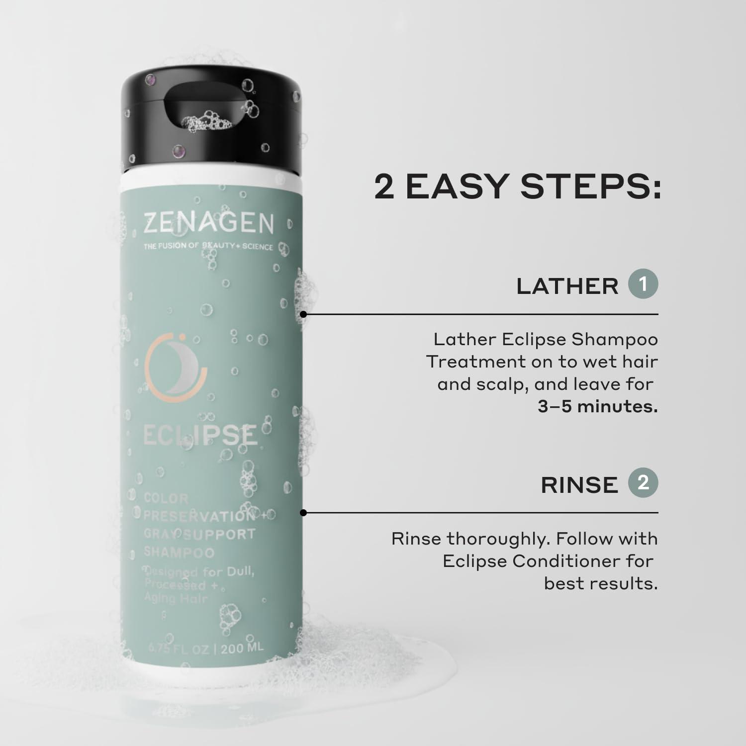 imageZENAGEN Eclipse Trio Kit Color Preservation Gray Support Shampoo Conditioner Volume Foam for Color Protection Hair Health amp Voluminous Styles 1 ea