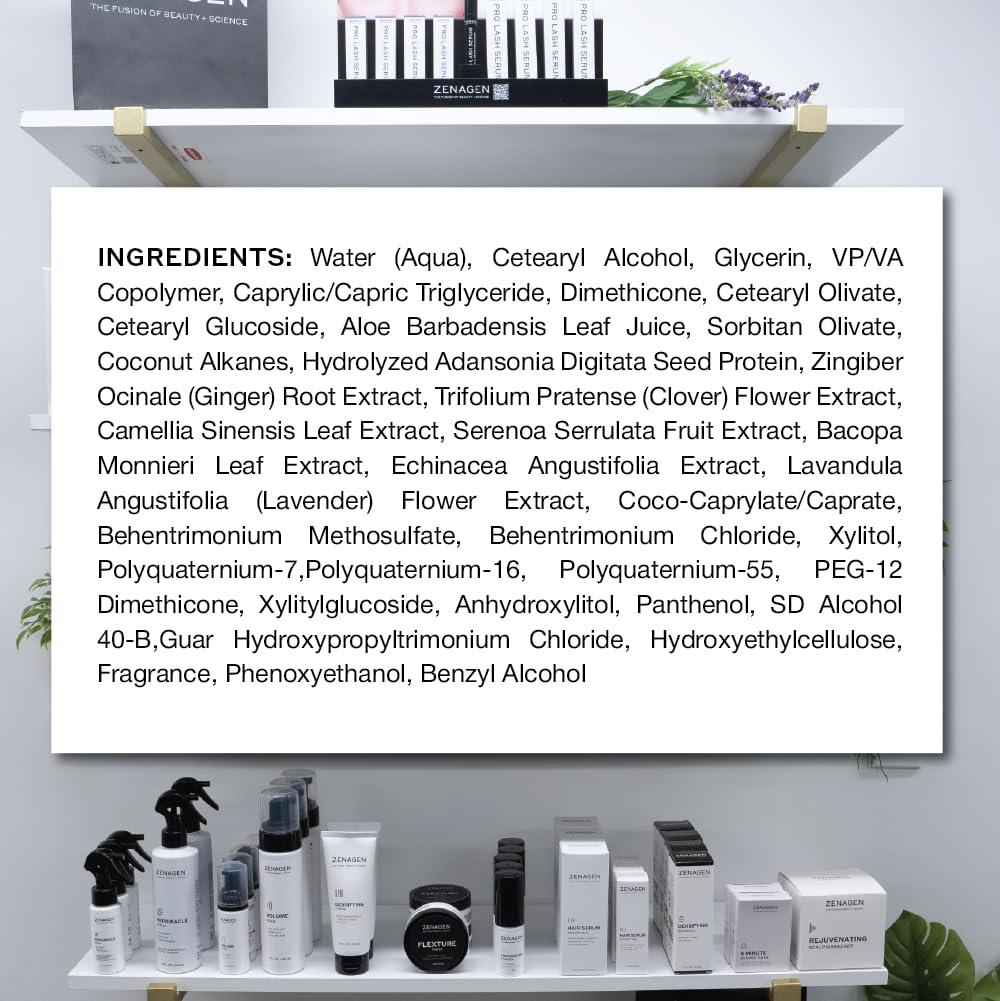 imageZENAGEN Densifying LeaveIn Cream Thickening Smoother Polisher Enhances Hair Density Strengthens amp Hydrates Smooths amp Reduces Frizz PlantBased Vegan All Hair Types 4 oz