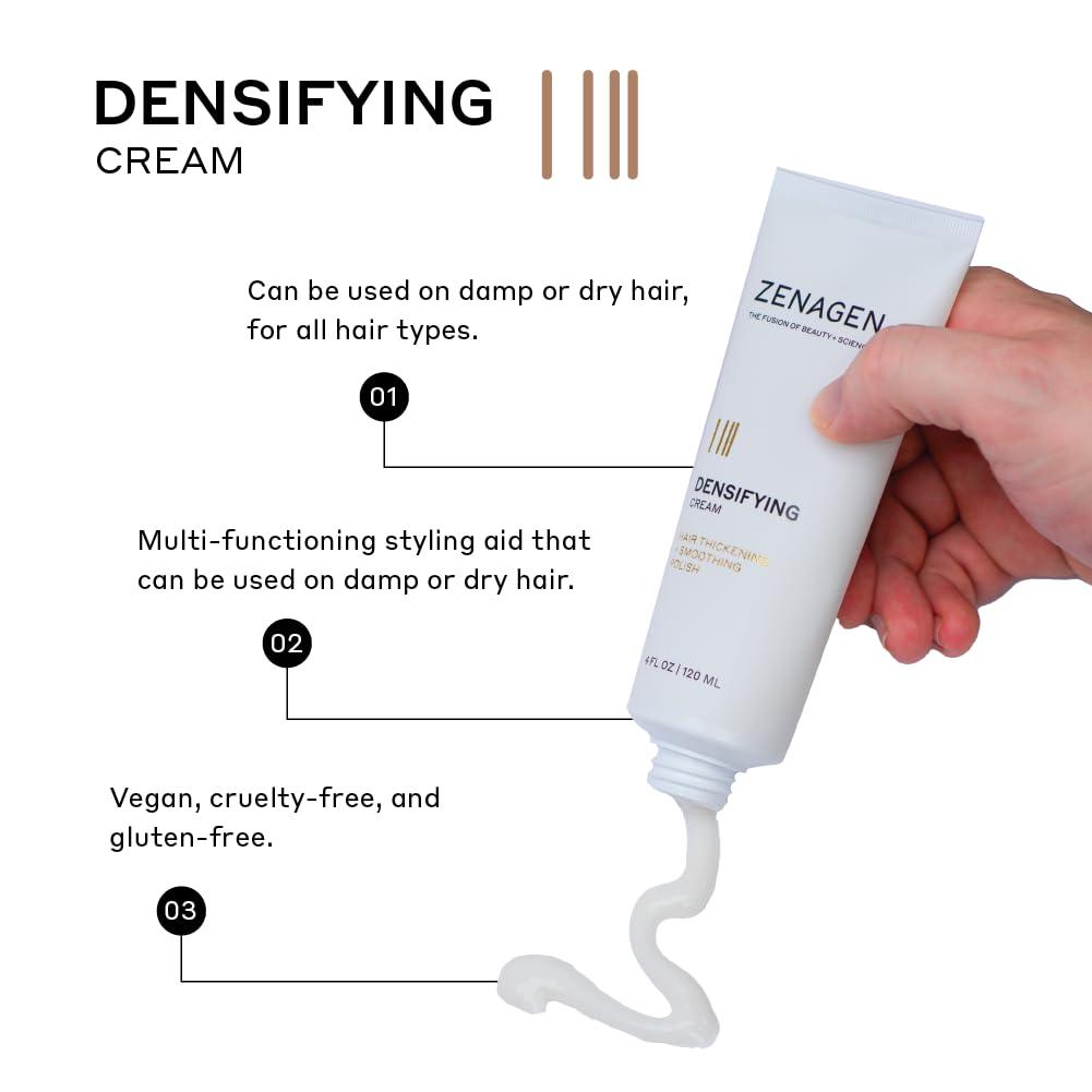 imageZENAGEN Densifying LeaveIn Cream Thickening Smoother Polisher Enhances Hair Density Strengthens amp Hydrates Smooths amp Reduces Frizz PlantBased Vegan All Hair Types 4 oz