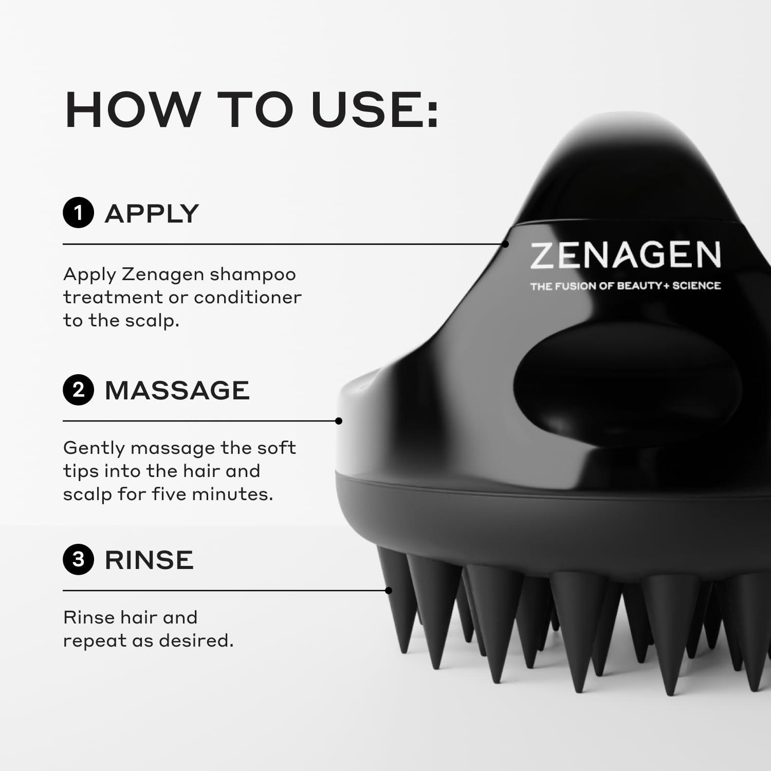 imageZENAGEN Scalp Massager Stimulates Scalp Circulation Enhances Product Absorption Promotes Relaxation amp Scalp Health Ergonomic Design All Hair Types 1 ea