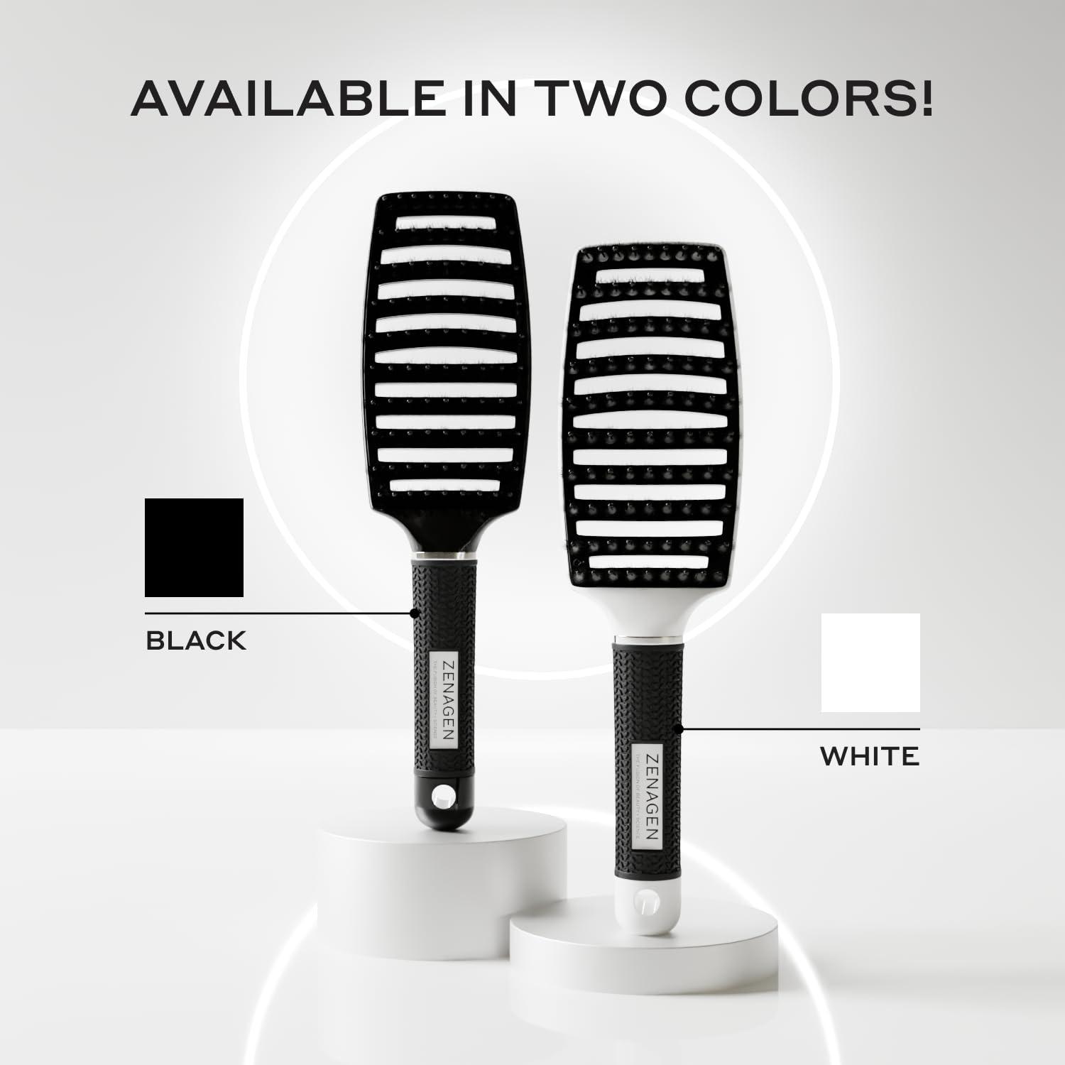 imageZENAGEN Zen Brush Gently Detangles Hair Reduces Breakage Enhances Scalp Stimulation Lightweight Ergonomic Design All Hair Types 1 eaBlack