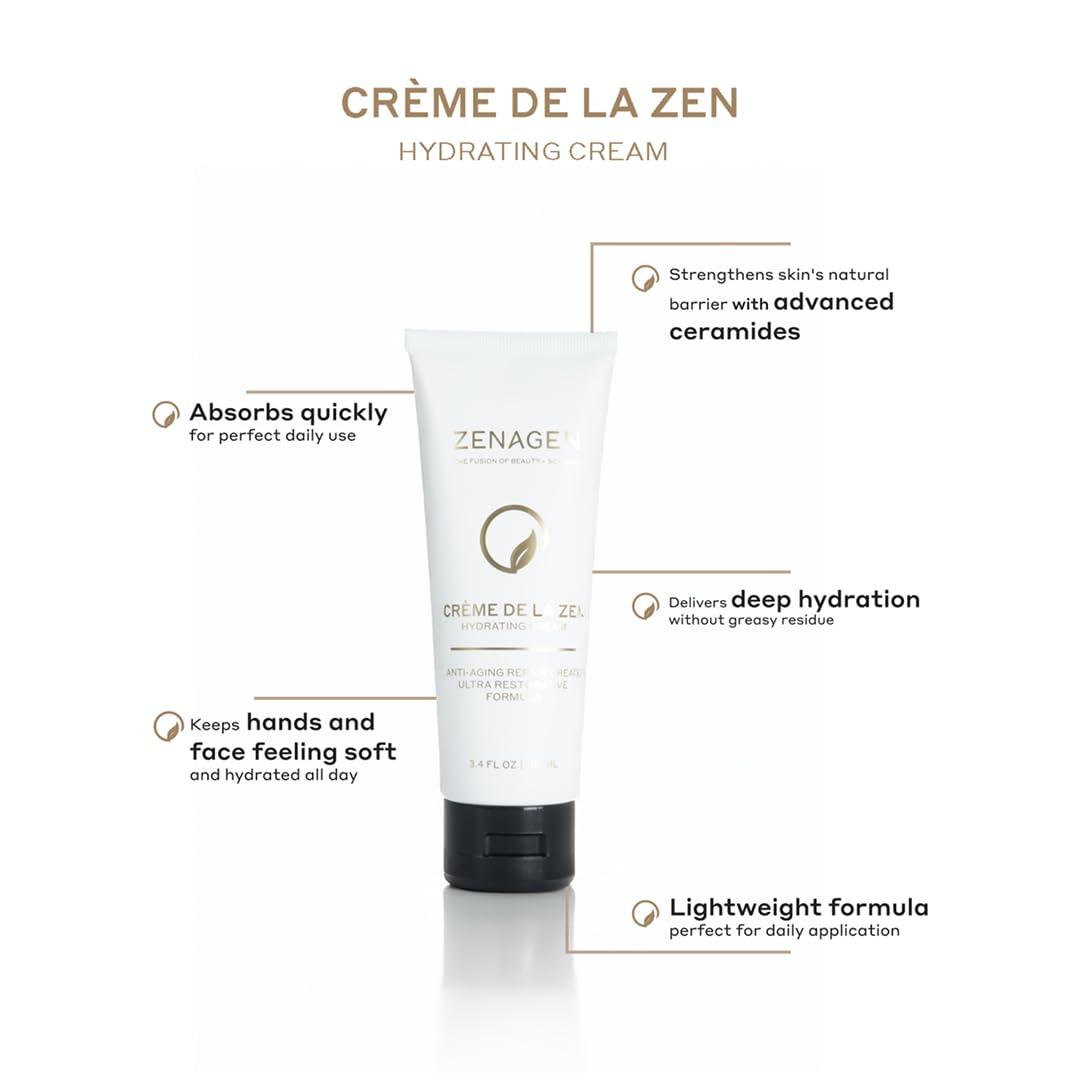 imageZenagen Creme De La Zen Hydrating Hand Cream Anti Aging Repair Cream Ultra Restorative Formula 34 Fl Oz