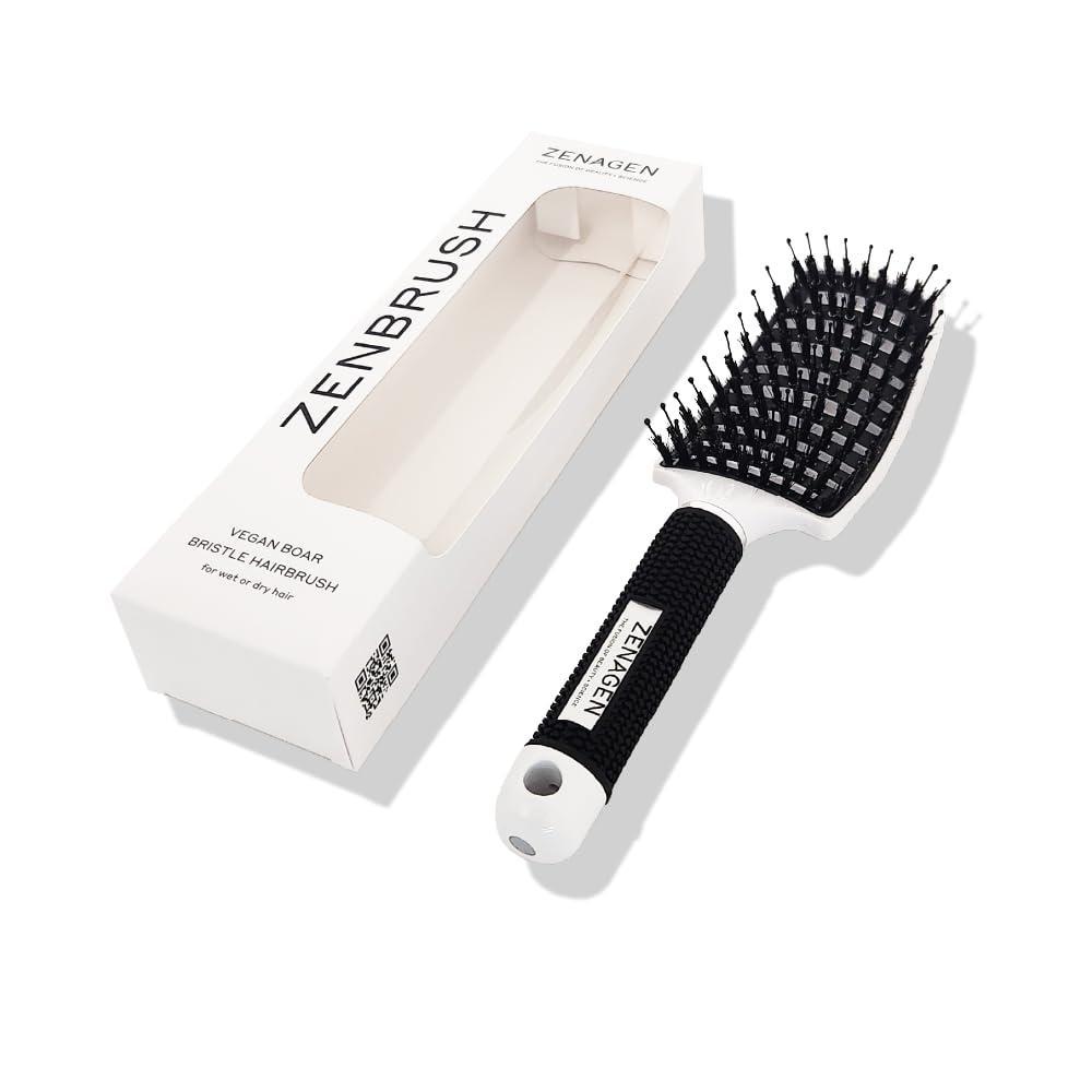 imageZENAGEN Zen Brush Gently Detangles Hair Reduces Breakage Enhances Scalp Stimulation Lightweight Ergonomic Design All Hair Types 1 eaWhite